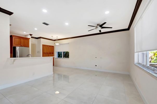 Empty room, Interior, Kitchen, Pendant Lights, Recessed Lighting