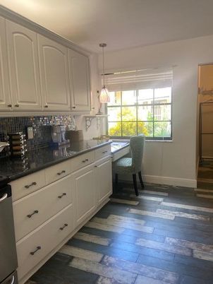 Interior, Kitchen, Pendant Lights, Wood Texture Flooring