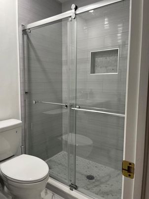 Bathroom, Glass Shower, Interior, Marble