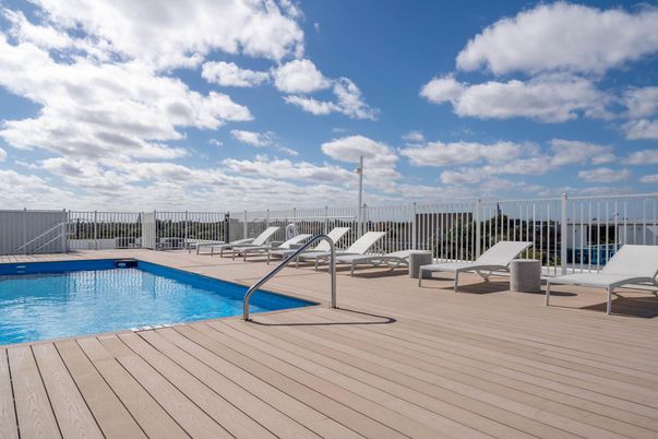 Exterior, Pool, Wood Texture Flooring