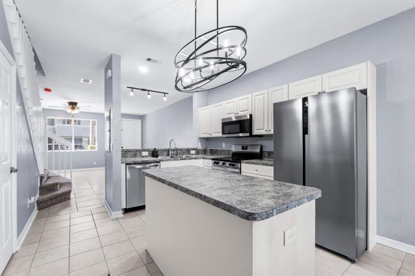 Interior, Kitchen, Pendant Lights, Stainless Steel Appliances