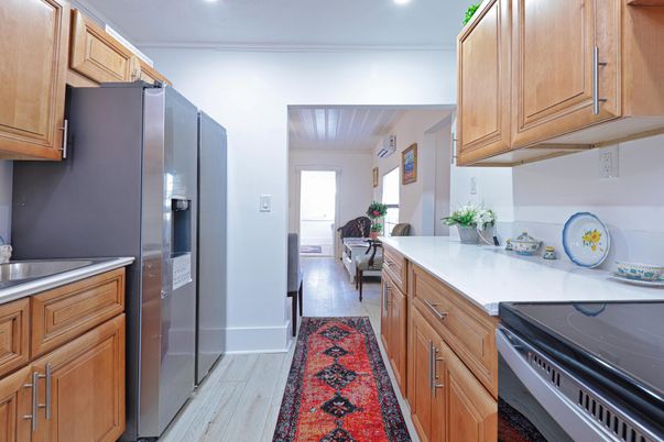 Interior, Kitchen, Recessed Lighting, Wood Texture Flooring