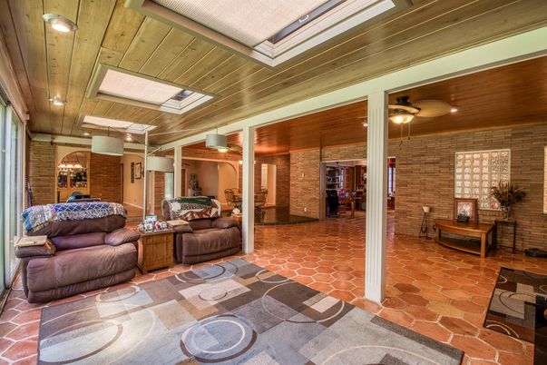 Interior, Living room, Recessed Lighting, Wooden Ceilings
