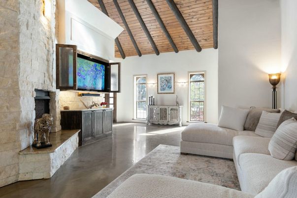 Fireplace, Interior, Living room, Stone Walls, Wooden Beams, Wooden Ceilings