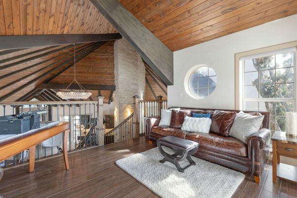 Interior, Living room, Pendant Lights, Wooden Beams, Wooden Ceilings, Wood Texture Flooring, Wooden Walls
