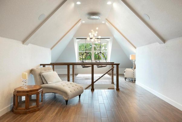 Home Office, Interior, Pendant Lights, Recessed Lighting, Wood Texture Flooring