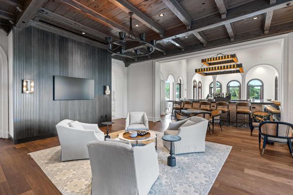Dining room, Interior, Living room, Recessed Lighting, Wooden Beams, Wooden Ceilings, Wood Texture Flooring