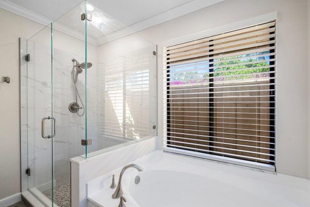 Bathroom, Glass Shower, Interior, Marble Walls
