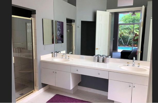 Bathroom, Dual Sink Vanities, Glass Shower, Interior