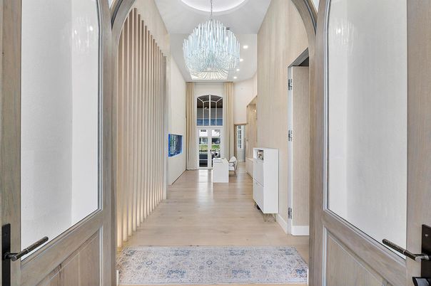 Chandelier, Interior, Recessed Lighting, Wood Texture Flooring