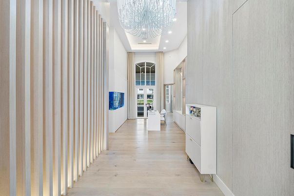 Chandelier, Interior, Recessed Lighting, Wood Texture Flooring