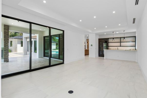 Empty room, Interior, Marble, Pendant Lights, Recessed Lighting
