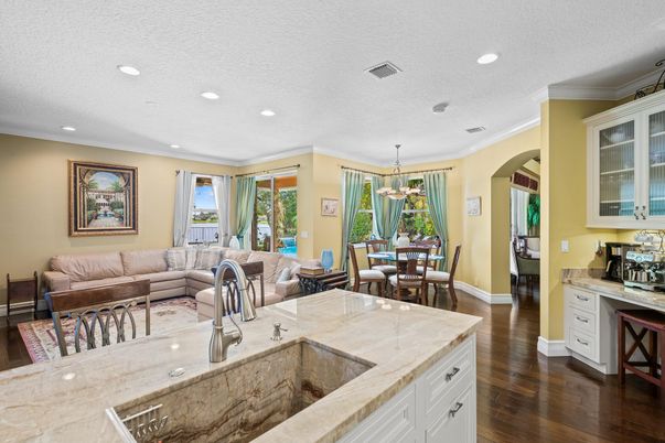 Dining room, Interior, Kitchen, Living room, Pendant Lights, Recessed Lighting, Wood Texture Flooring