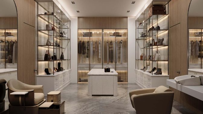 Interior, Marble, Recessed Lighting, Walk-in Closets