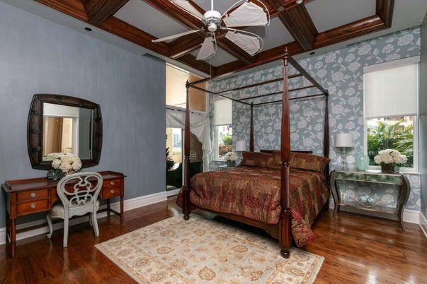 Bedroom, Interior, Sun Room, Wooden Beams, Wood Texture Flooring