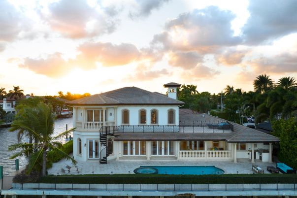 Attached, Exterior, Facade, Pool, Mediterranean