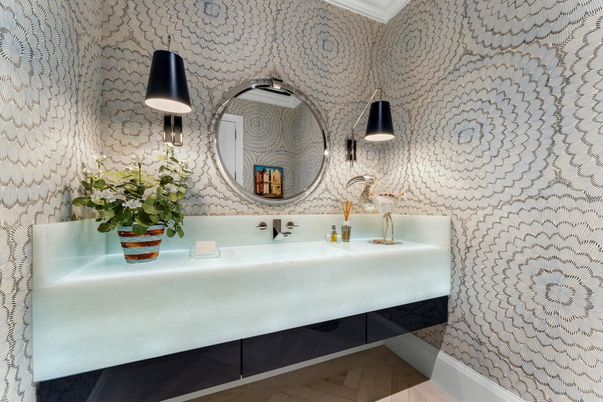Bathroom, Dual Sink Vanities, Interior, Wood Texture Flooring