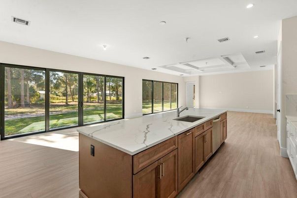 Interior, Kitchen, Recessed Lighting, Wood Texture Flooring