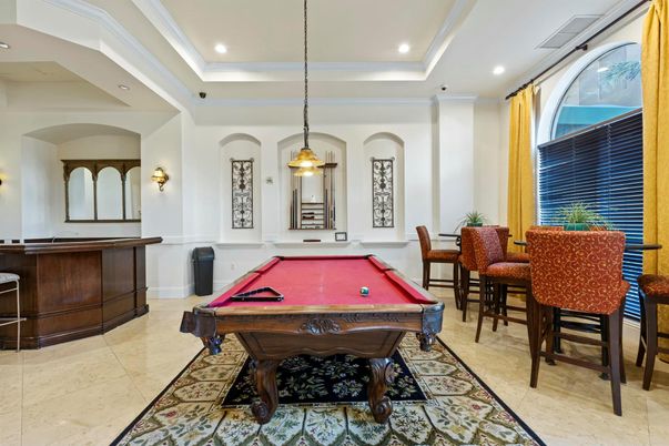 Billiard Table, Game Room, Interior, Pendant Lights, Recessed Lighting