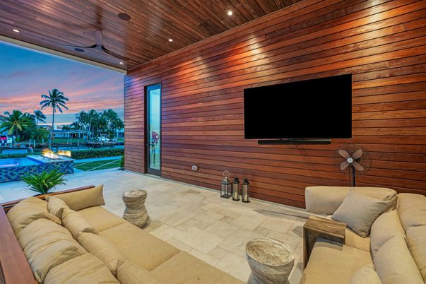 Interior, Living room, Recessed Lighting, Wooden Ceilings, Wooden Walls