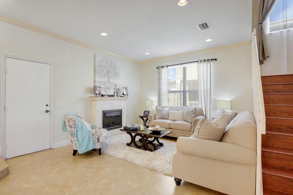 Fireplace, Interior, Living room, Recessed Lighting