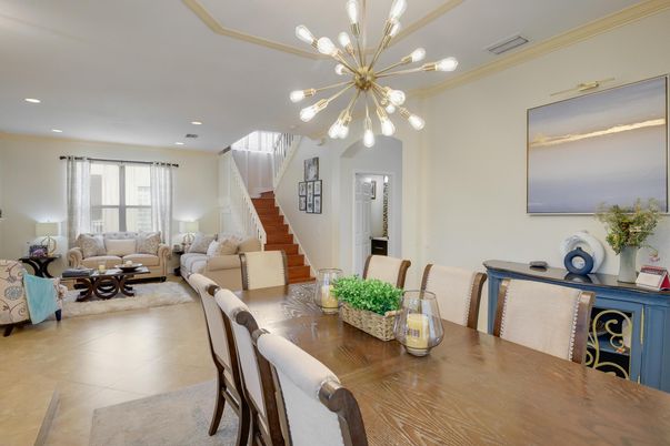 Dining room, Interior, Living room, Pendant Lights, Recessed Lighting