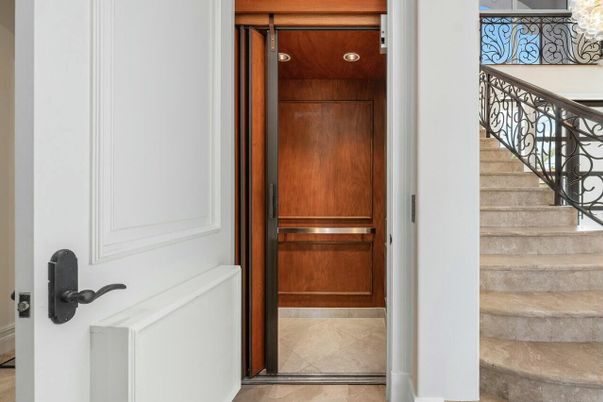 Elevator, Interior, Wooden Walls