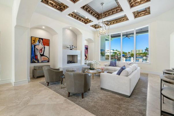 Fireplace, Interior, Living room, Pendant Lights, Recessed Lighting