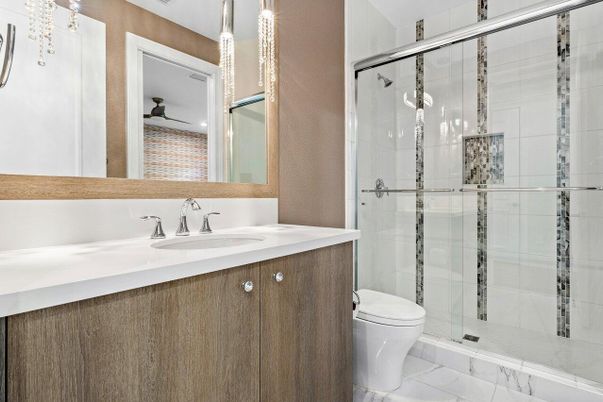 Bathroom, Glass Shower, Interior, Marble
