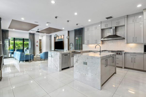 Interior, Kitchen, Pendant Lights, Recessed Lighting, Stainless Steel Appliances