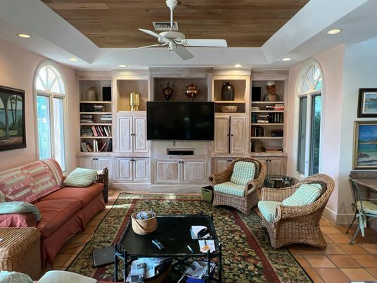 Interior, Living room, Recessed Lighting, Wooden Ceilings
