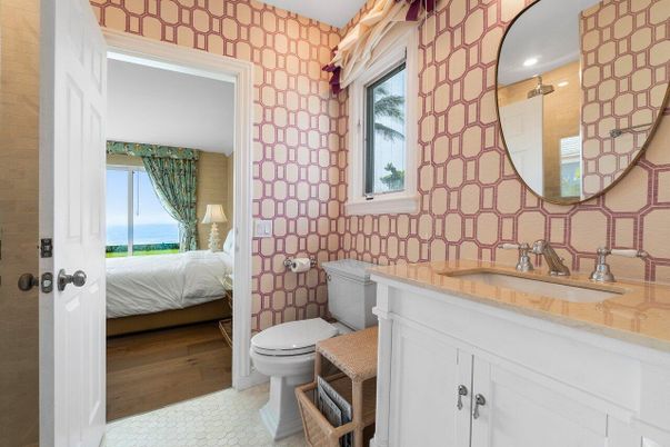 Bathroom, Bedroom, Interior, Recessed Lighting, Tile Countertops, Wood Texture Flooring
