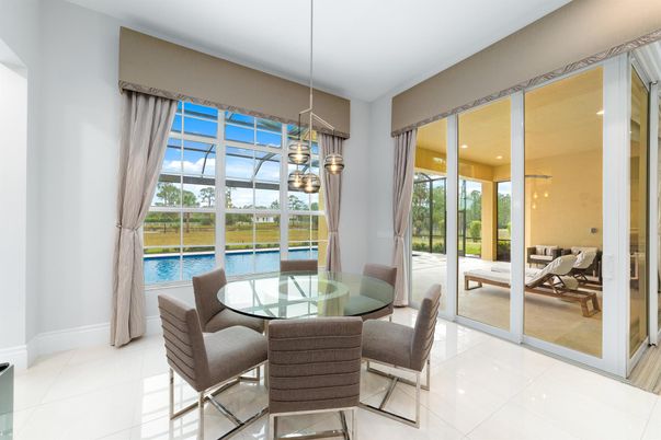 Dining room, Interior, Pendant Lights, Water