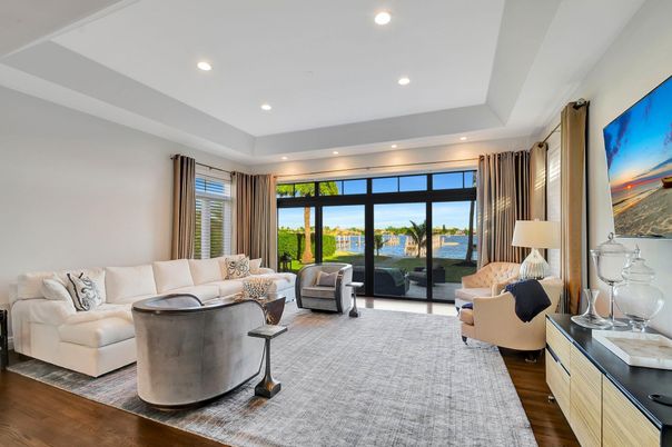 Interior, Living room, Recessed Lighting, Water, Wood Texture Flooring