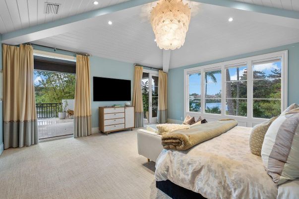 Bedroom, Chandelier, Interior, Recessed Lighting, Water