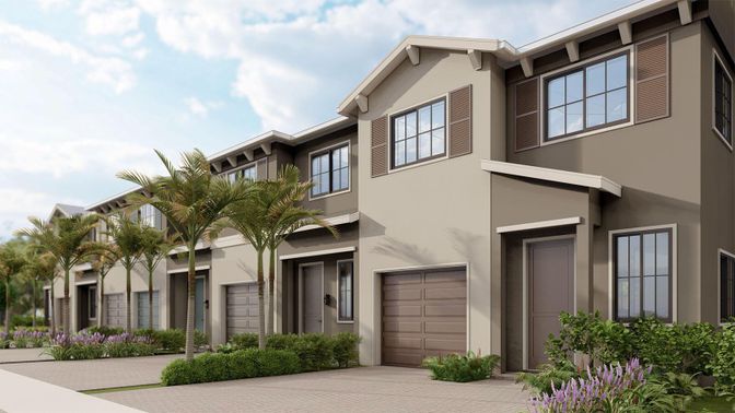 Attached, Exterior, Facade, Modern