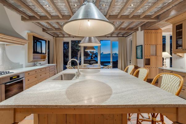 Interior, Kitchen, Stainless Steel Appliances, Water, Wooden Beams, Wooden Ceilings