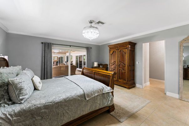 Bedroom, Chandelier, Interior