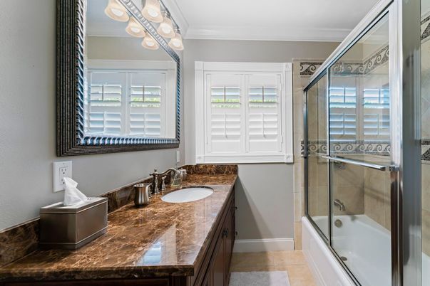 Bathroom, Dual Sink Vanities, Glass Shower, Interior