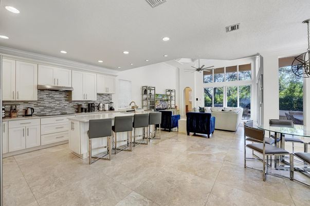 Dining room, Interior, Kitchen, Living room, Recessed Lighting