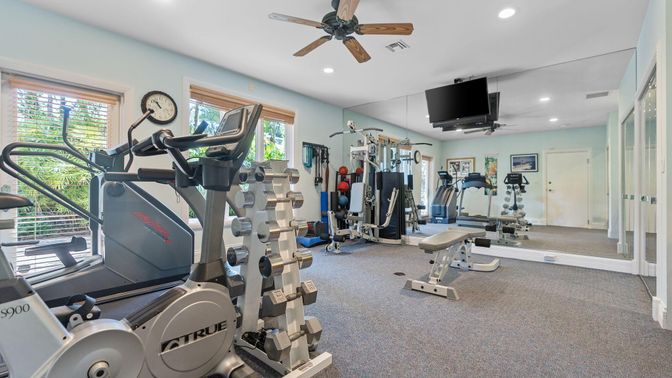 Fitness Equipment, Gym, Interior, Recessed Lighting