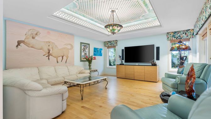 Interior, Living room, Pendant Lights, Wood Texture Flooring