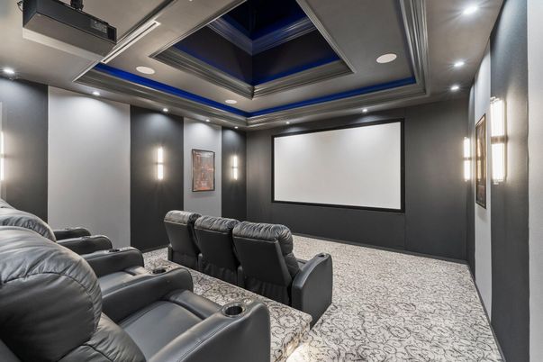 Home Theatre Room, Interior, Projection Screen, Recessed Lighting, Theatre Room
