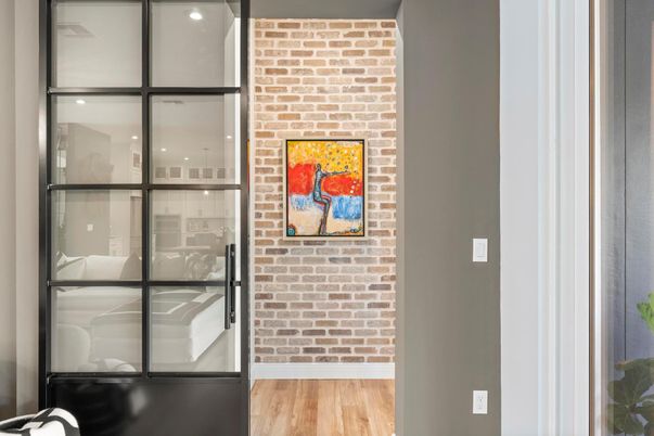 Interior, Stone Walls, Wood Texture Flooring