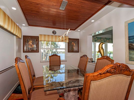 Dining room, Interior, Pendant Lights, Recessed Lighting, Wooden Ceilings