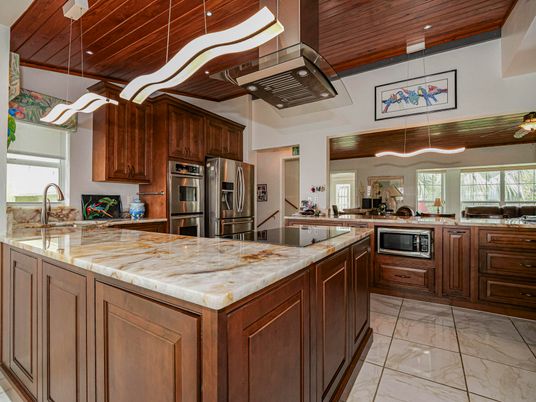 Interior, Kitchen, Stainless Steel Appliances, Wooden Ceilings