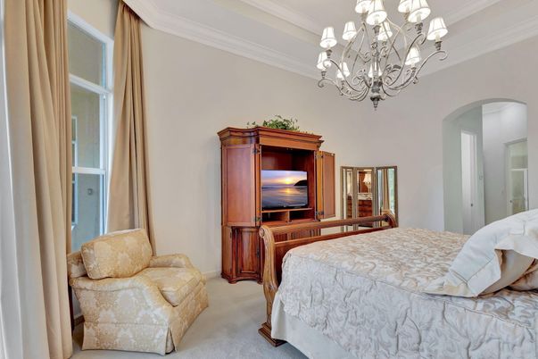 Bedroom, Chandelier, Interior