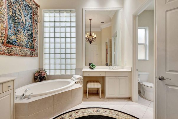 Bathroom, Chandelier, Interior