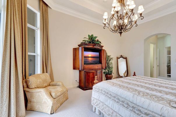 Bedroom, Chandelier, Interior