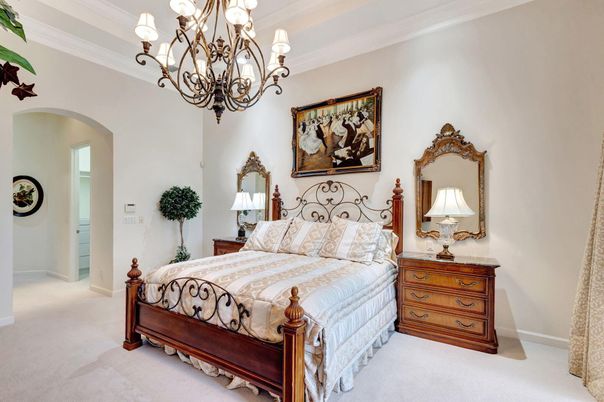 Bedroom, Chandelier, Interior